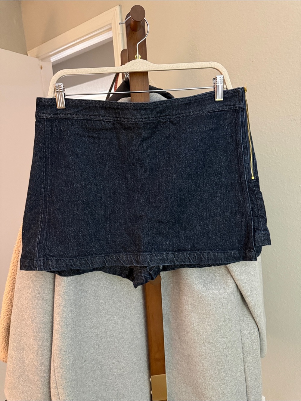 JCrew Dark Denim Skort with Side Zip